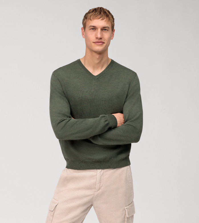 Casual Knitwear, Pullover, Olive