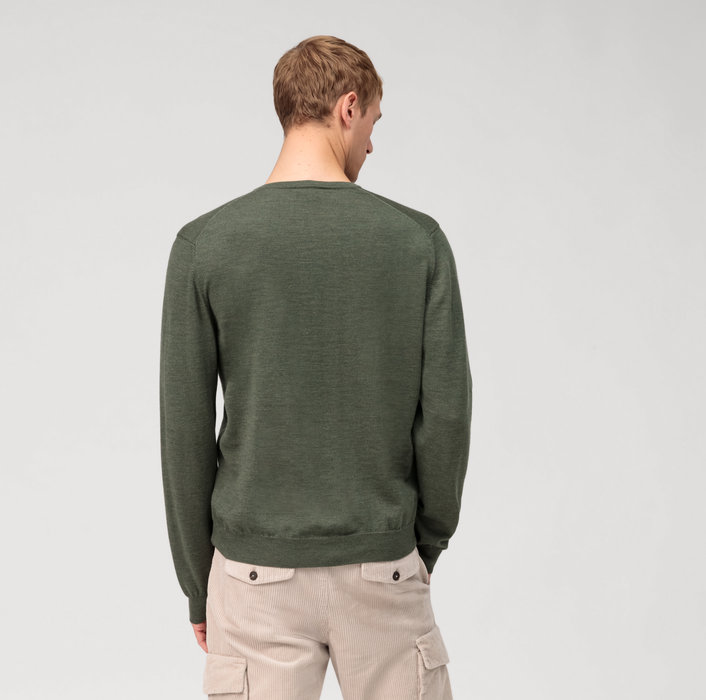 OLYMP Casual Maille, Pullover, Olive