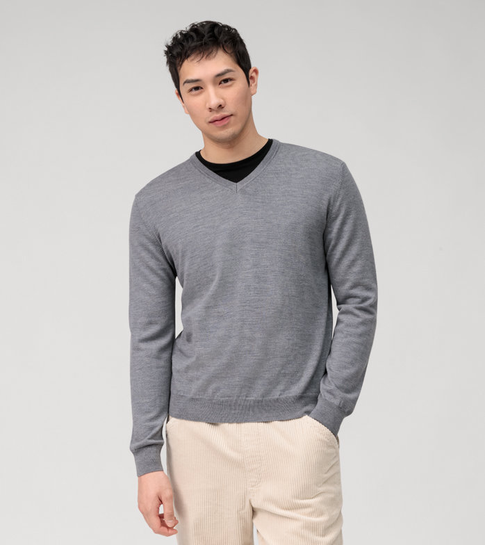 Casual Strick, Pullover, Silbergrau