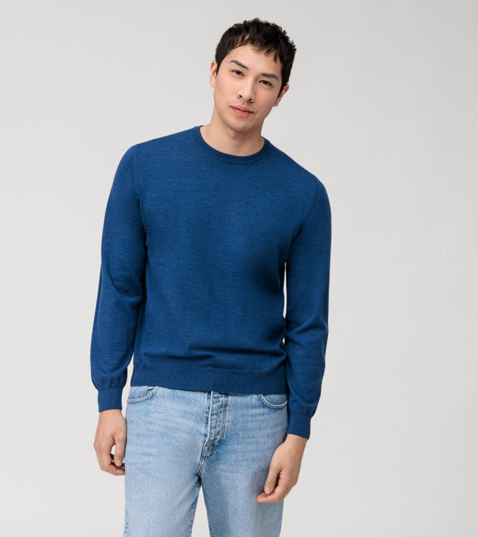 Casual Strick, regular fit, Nürnberger Blau