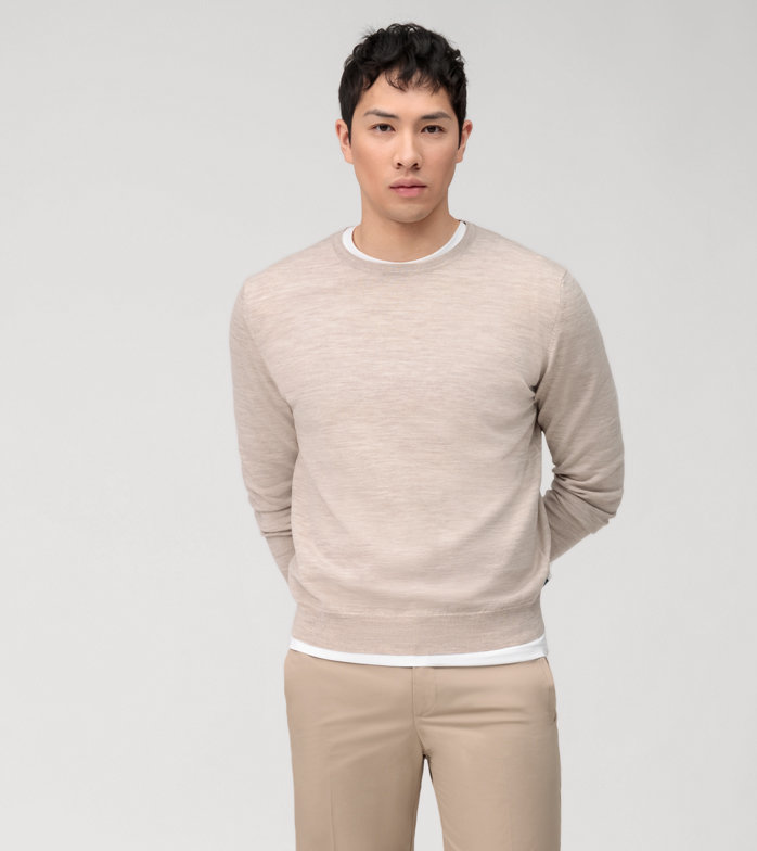 Casual Strick, Pullover, Hellbeige
