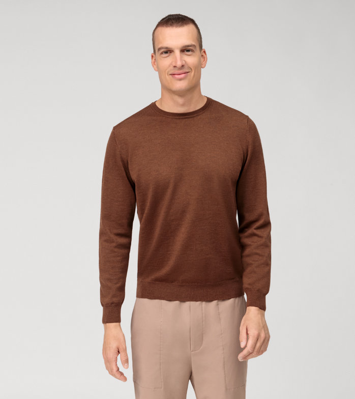 Casual Knitwear, Pullover, Reddish Brown