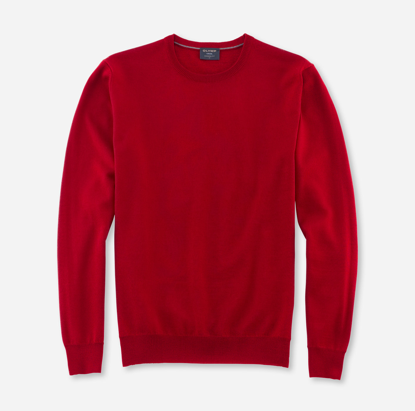 OLYMP Maille, modern fit, Pullover col rond, Rouge