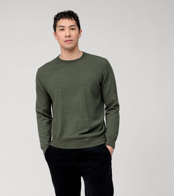 Casual Knitwear, Pullover, Olive