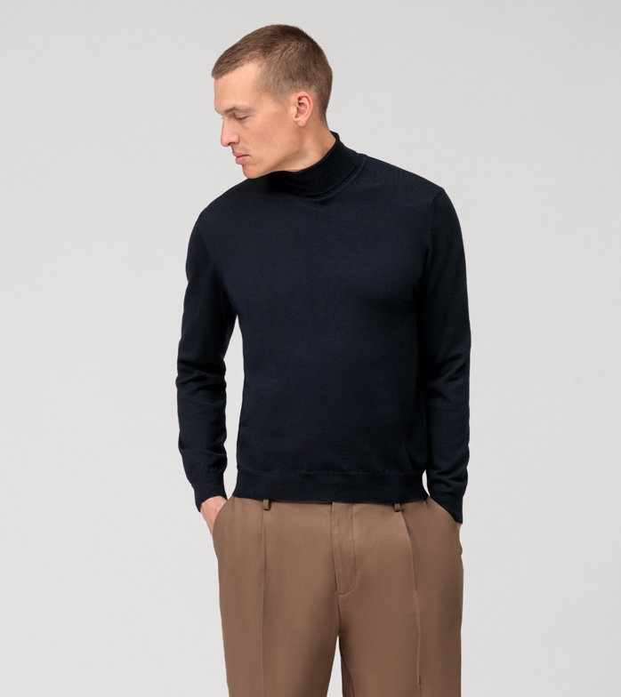 Casual Knitwear, Turtleneck, Marine