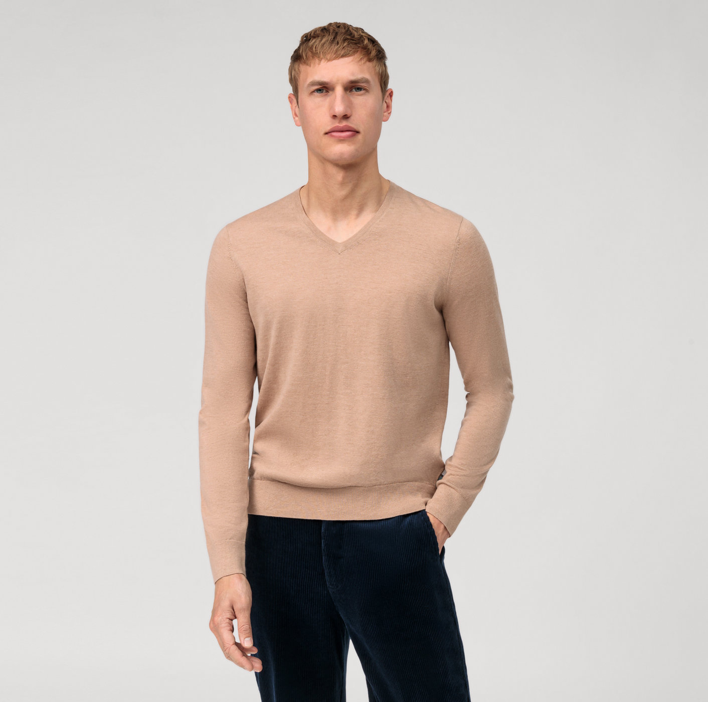 OLYMP Casual Strick, Pullover, Caramel