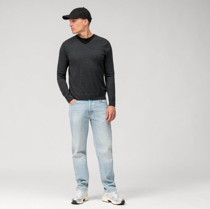OLYMP Casual Strick, Pullover, Anthrazit