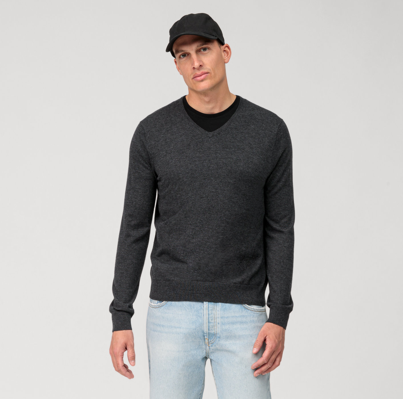 OLYMP Casual Strick, Pullover, Anthrazit