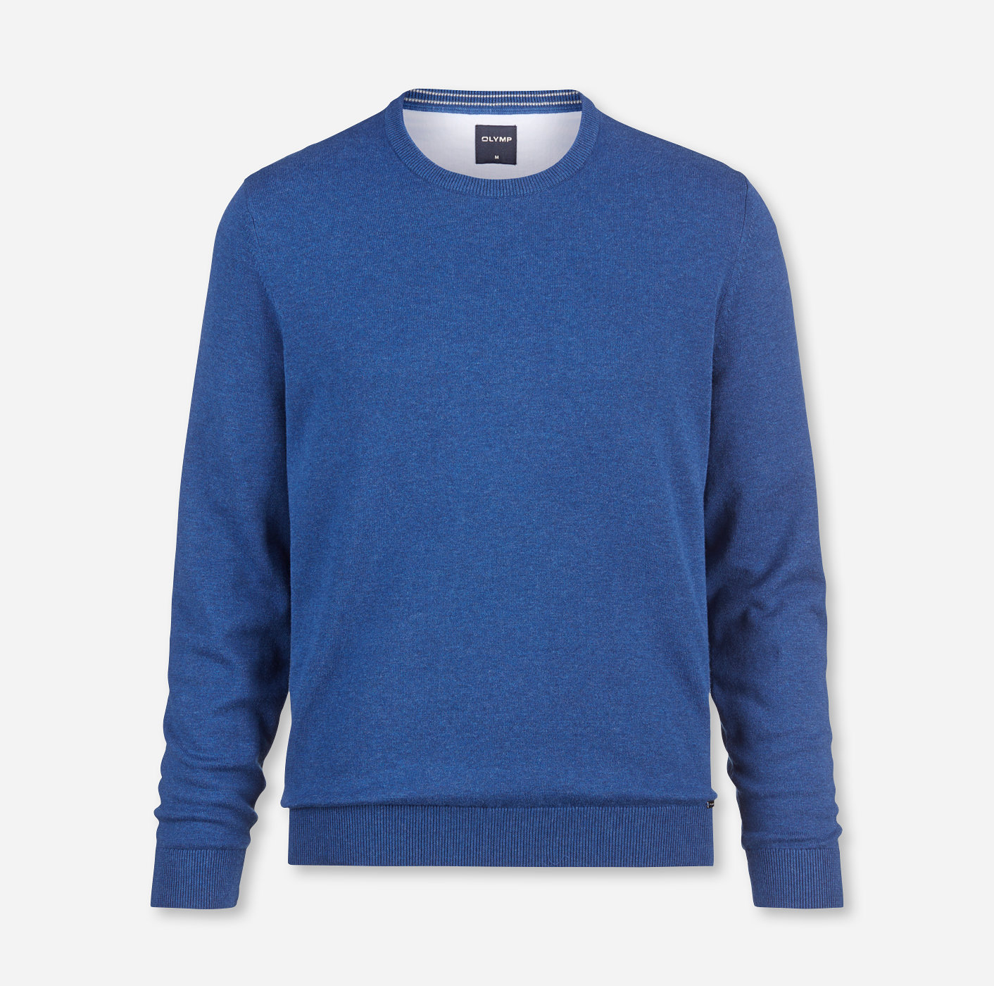 OLYMP Maille, modern fit, Pullover col rond, Bleu Fumé