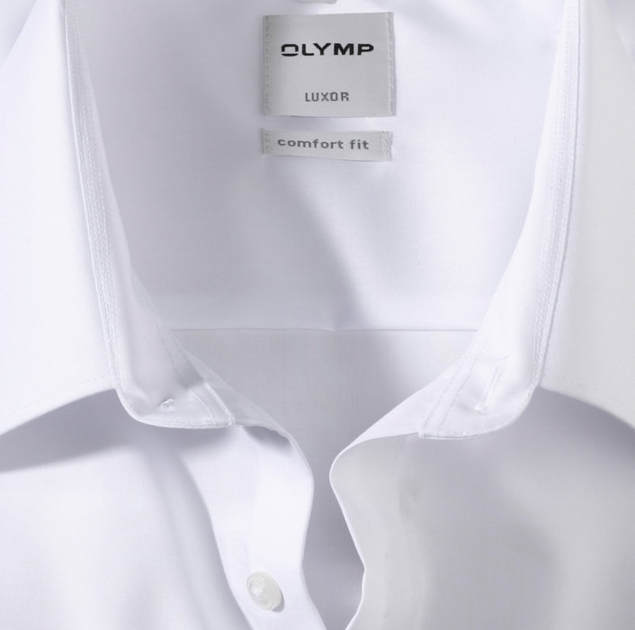 OLYMP Luxor, comfort fit, Businesshemd, Extra kurzer Arm, Kent, Weiß