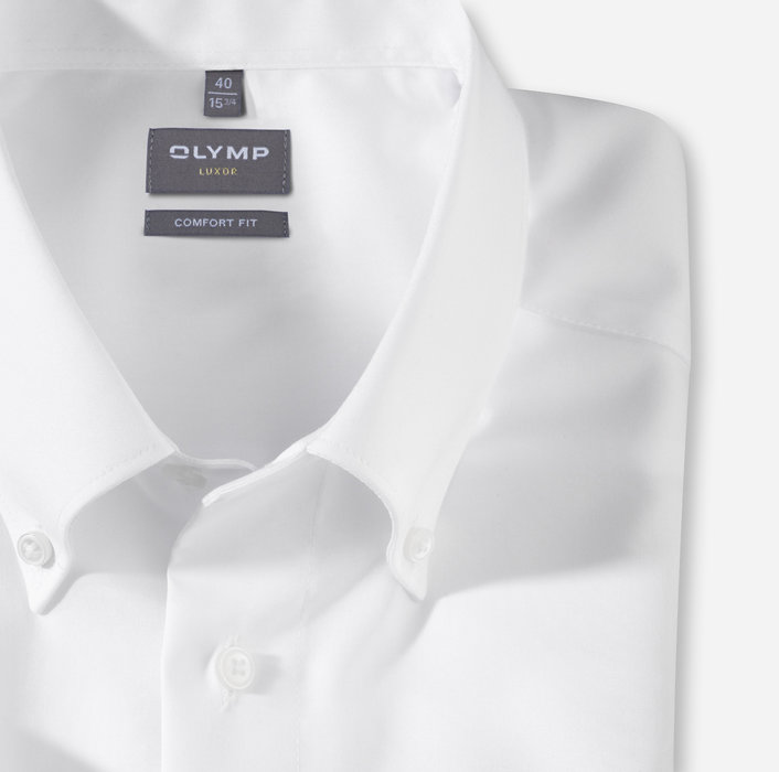 OLYMP Luxor, comfort fit, Businesshemd, Button-down, Weiß