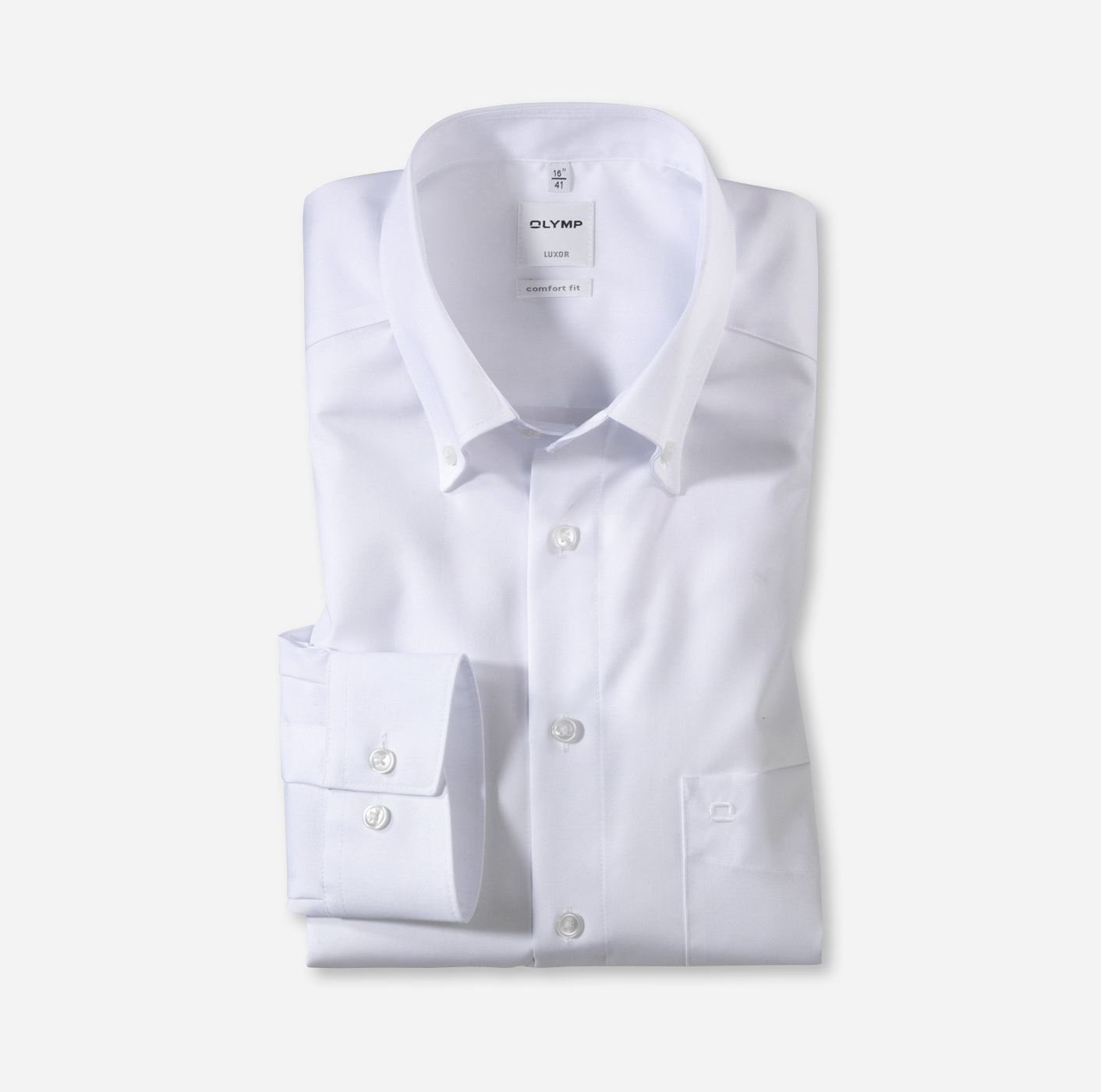 OLYMP Luxor, comfort fit, Business shirt, Pointes boutonnées, Blanc
