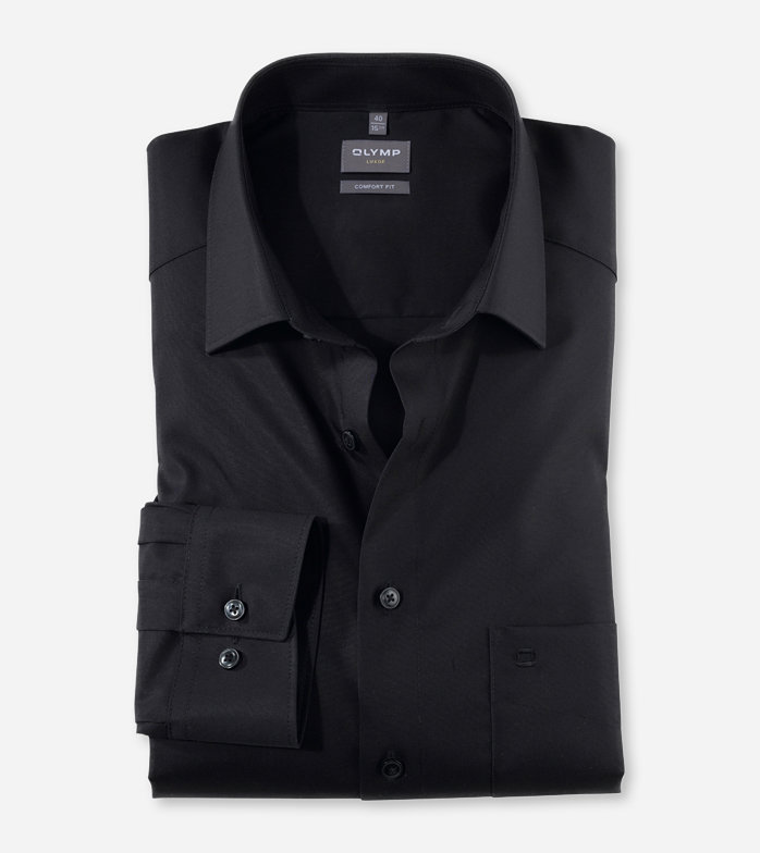 Luxor, Business shirt, comfort fit, New Kent, Black