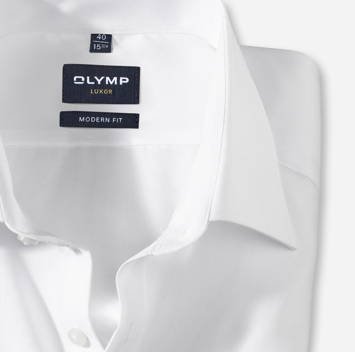 OLYMP Luxor, modern fit, Businesshemd, Extra kurzer Arm, New Kent, Weiß