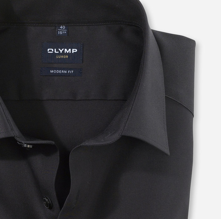 OLYMP Luxor, modern fit, Businesshemd, Extra langer Arm, New Kent, Schwarz