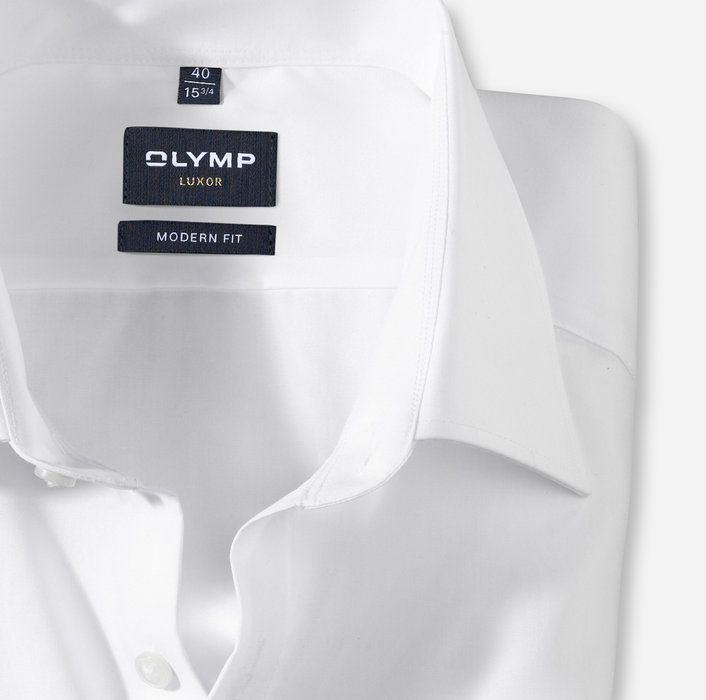 OLYMP Luxor, modern fit, Business shirt, Manches extra longues (72 cm), New Kent, Blanc