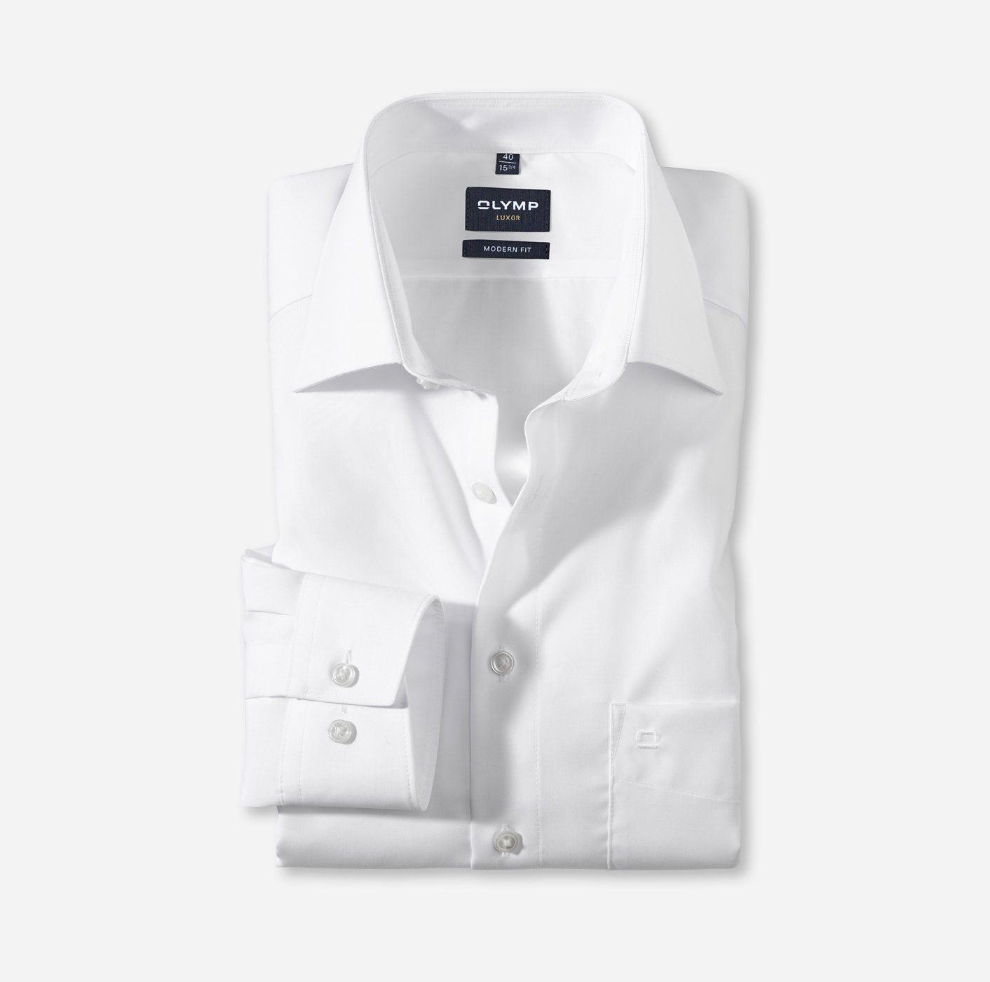 OLYMP Luxor, modern fit, Business shirt, Manches extra longues (72 cm), New Kent, Blanc