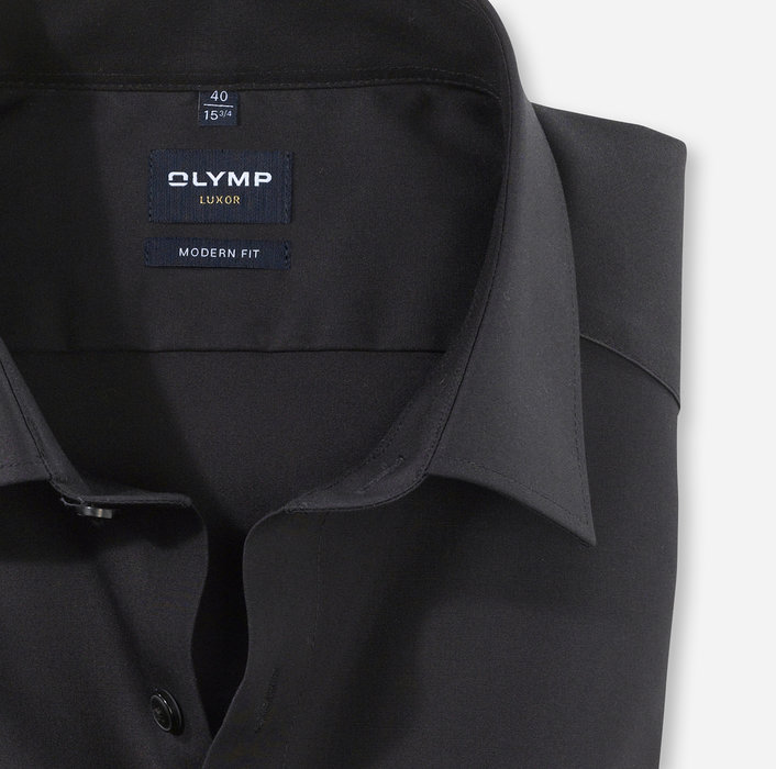 OLYMP Luxor, modern fit, Business shirt, Manches extra longues, New Kent, Noir