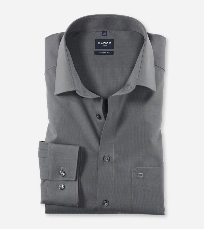 Luxor, Chemise d'affaires, modern fit, New Kent, Gris Souris