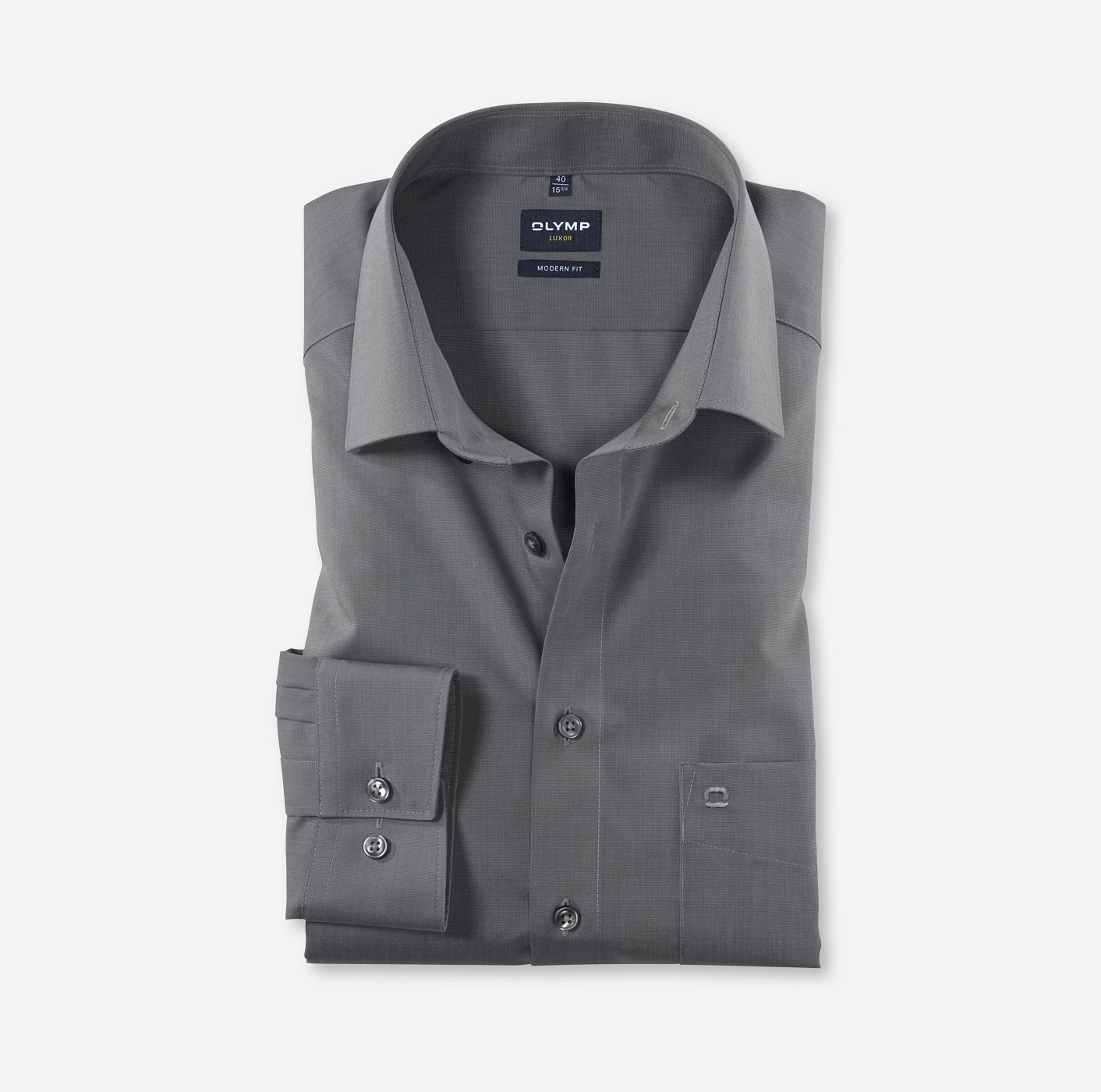 OLYMP Luxor, modern fit, Business shirt, New Kent, Gris Souris