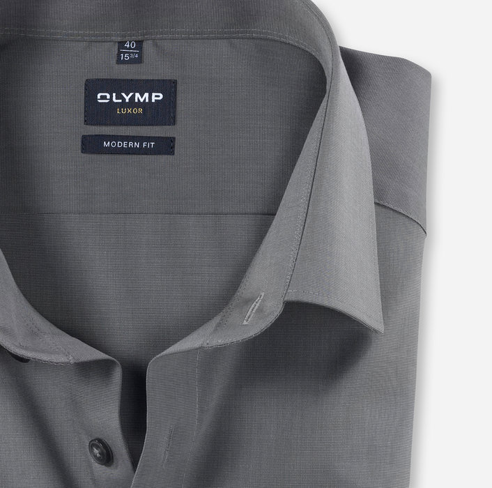 OLYMP Luxor, modern fit, Chemise d'affaires, Manches extra longues, New Kent, Gris Souris