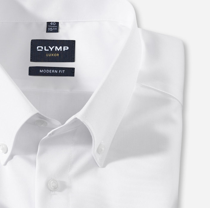 OLYMP Luxor, modern fit, Businesshemd, Button-down, Weiß
