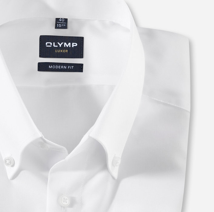 OLYMP Luxor, modern fit, Businesshemd, Button-down, Weiß