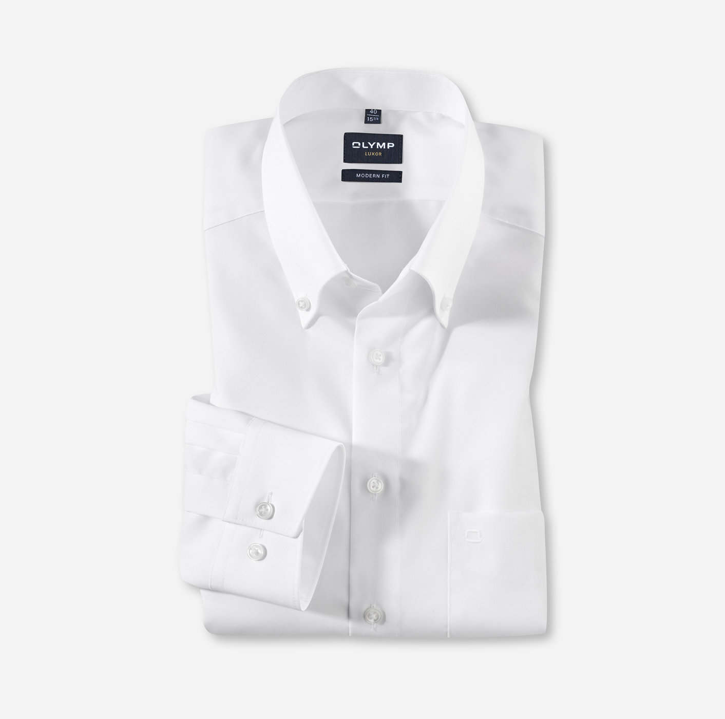 OLYMP Luxor, modern fit, Business shirt, Pointes boutonnées, Blanc