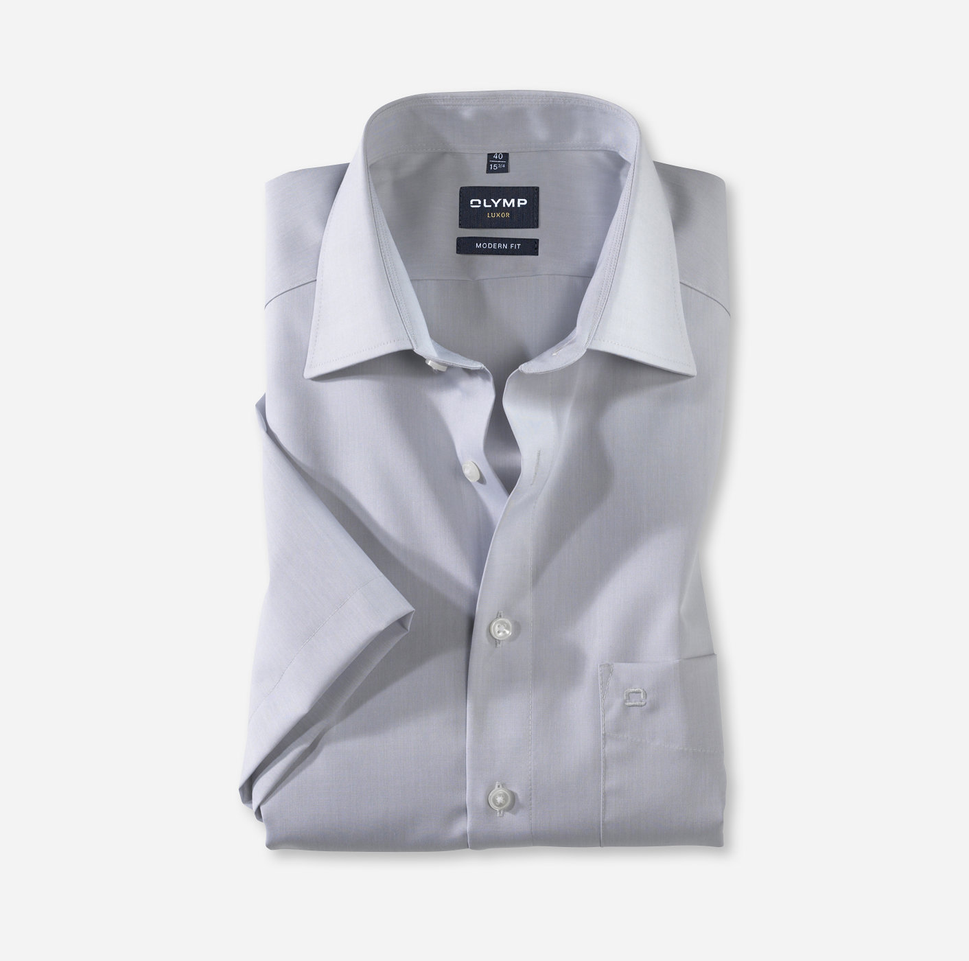OLYMP Luxor, modern fit, Business shirt, New Kent, Gris Argent
