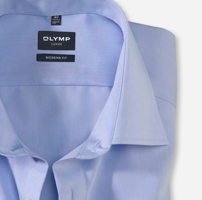 OLYMP Luxor, modern fit, Business shirt, Manche extra courte, New Kent, Bleu