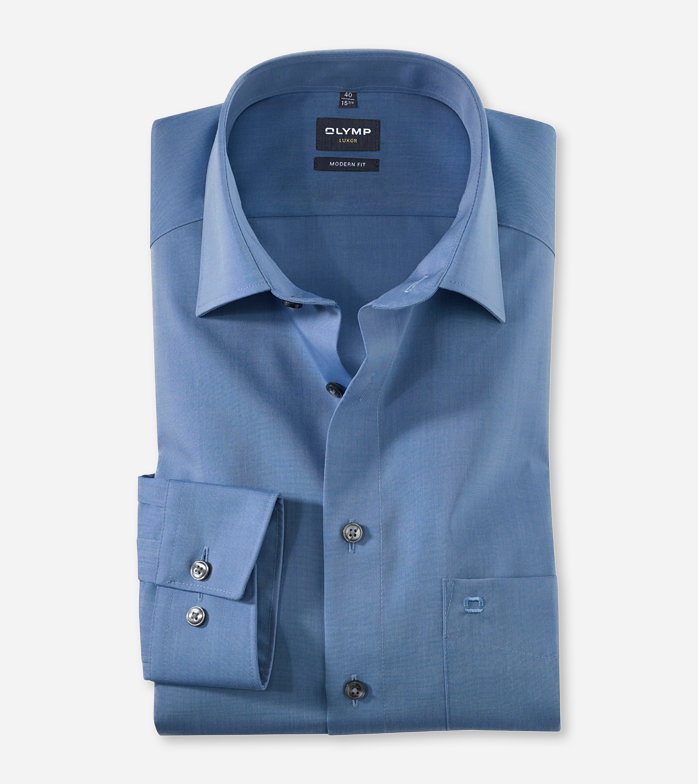 Luxor, Chemise d'affaires, modern fit, New Kent, Bleu