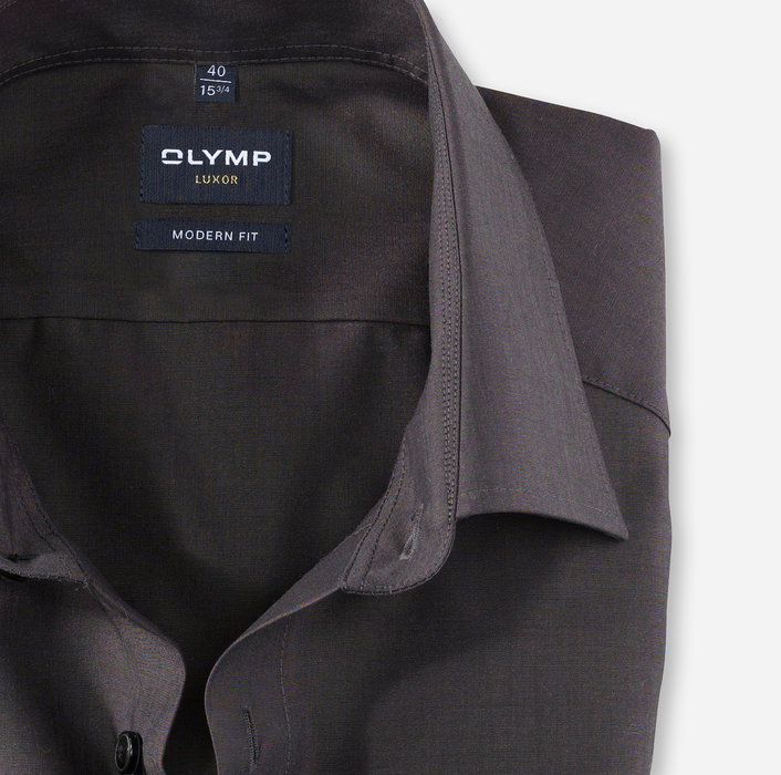OLYMP Luxor, modern fit, Business shirt, New Kent, Anthracite