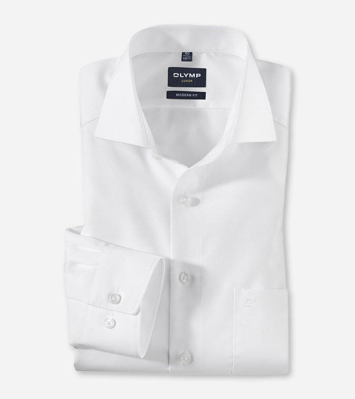 Luxor, Chemise d'affaires, modern fit, Italien classic, Blanc