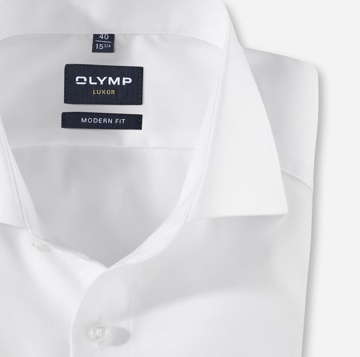 OLYMP Luxor, modern fit, Businesshemd, Haifisch Classic, Weiß