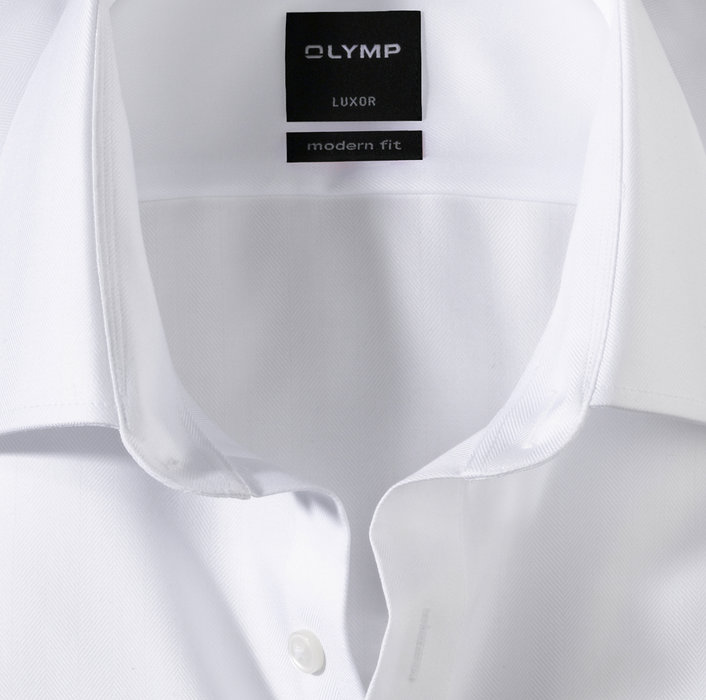 OLYMP Luxor, Chemise d'affaires, modern fit, New Kent, Blanc