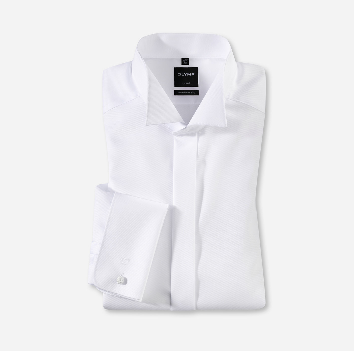OLYMP Luxor, modern fit, Business shirt, Coins cassés, Blanc