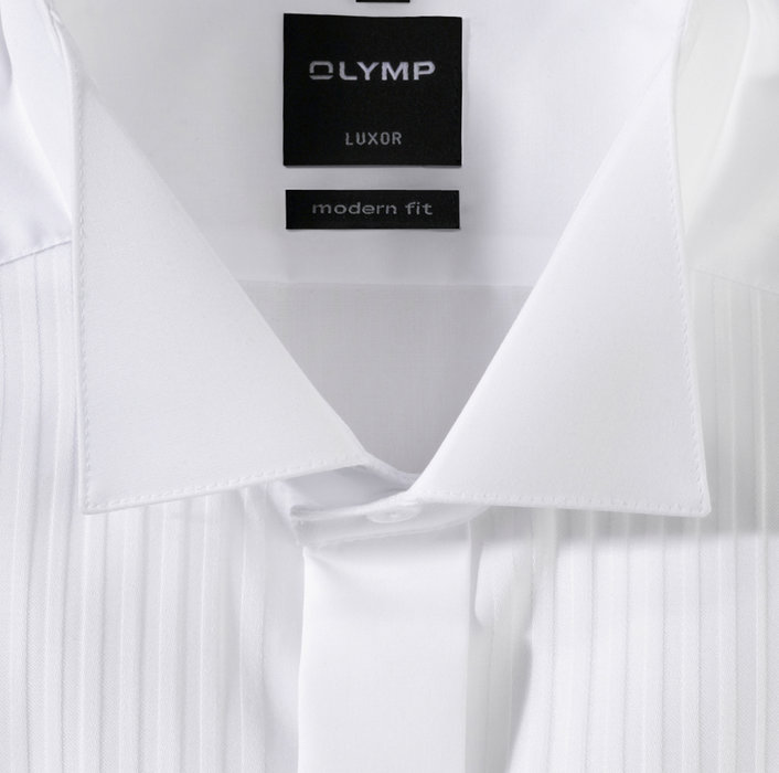 OLYMP Luxor, modern fit, Business shirt, Coins cassés, Blanc