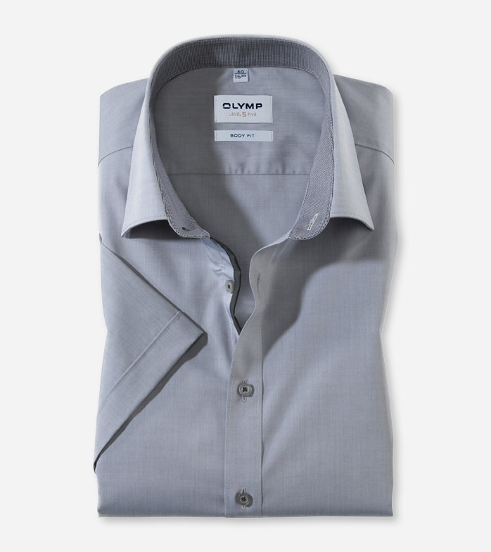 Level Five, Business shirt, body fit, New York Kent, Medium Grey