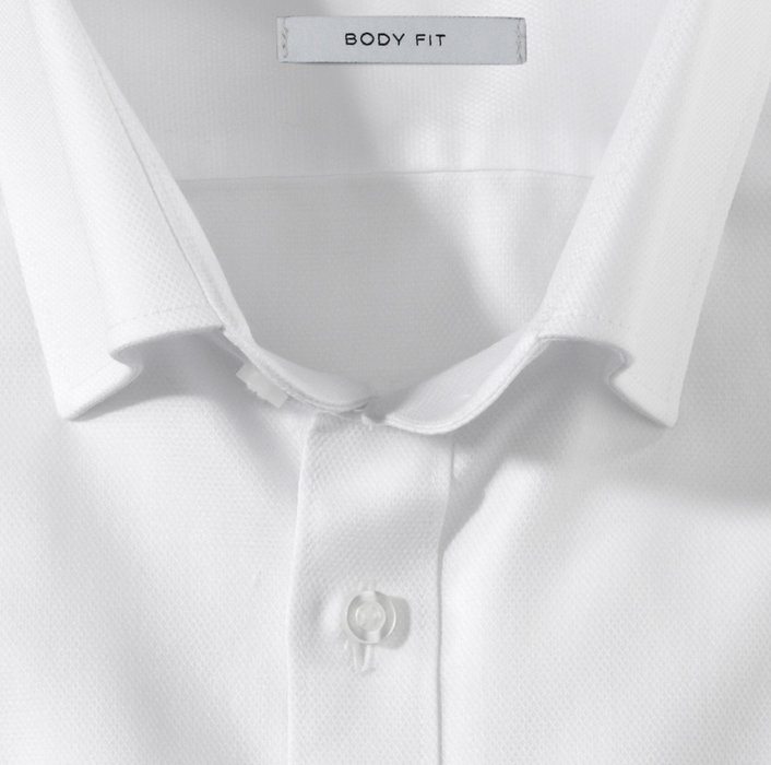 OLYMP Level Five, body fit, Business shirt, Boutons sous col, Blanc