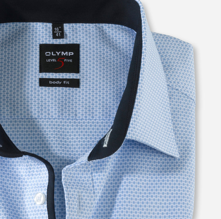 OLYMP Level Five, body fit, Business shirt, New York Kent, Bleu
