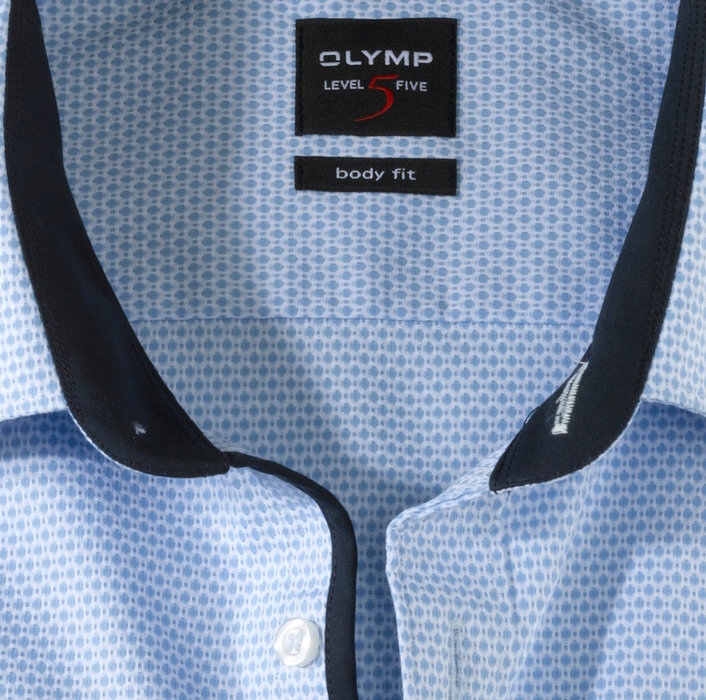 OLYMP Level Five, body fit, Business shirt, New York Kent, Bleu