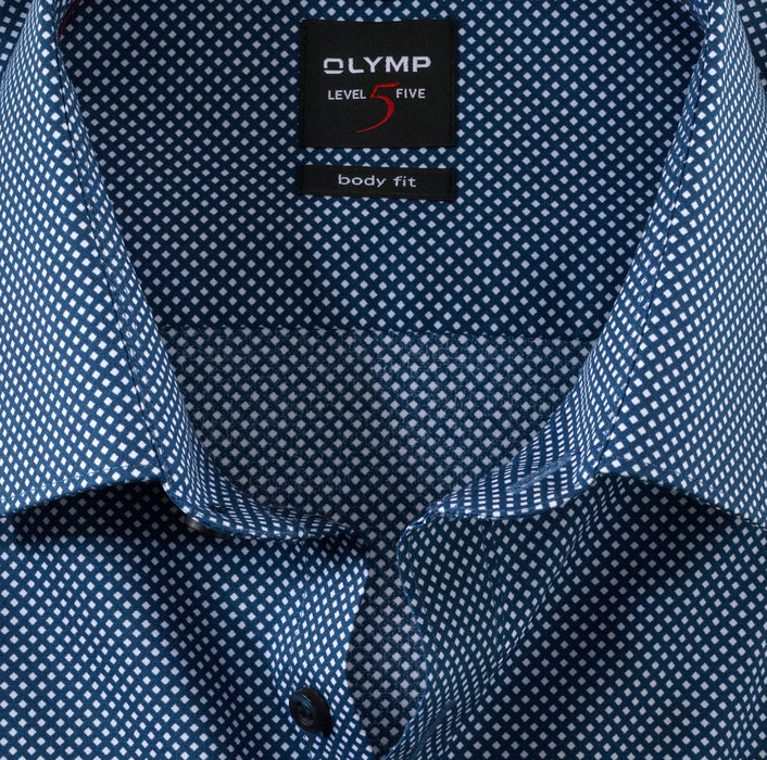 OLYMP Level Five, body fit, Business shirt, New York Kent, Marine
