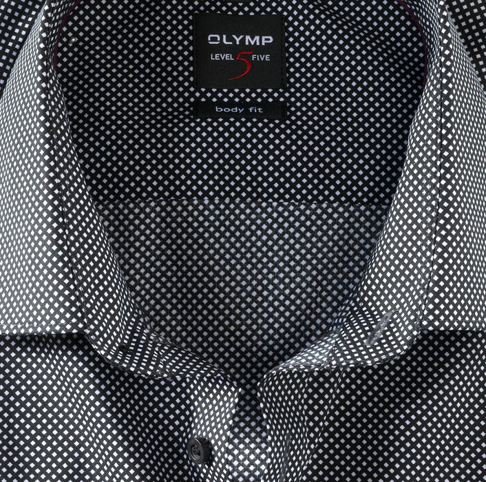 OLYMP Level Five, body fit, Business shirt, New York Kent, Noir