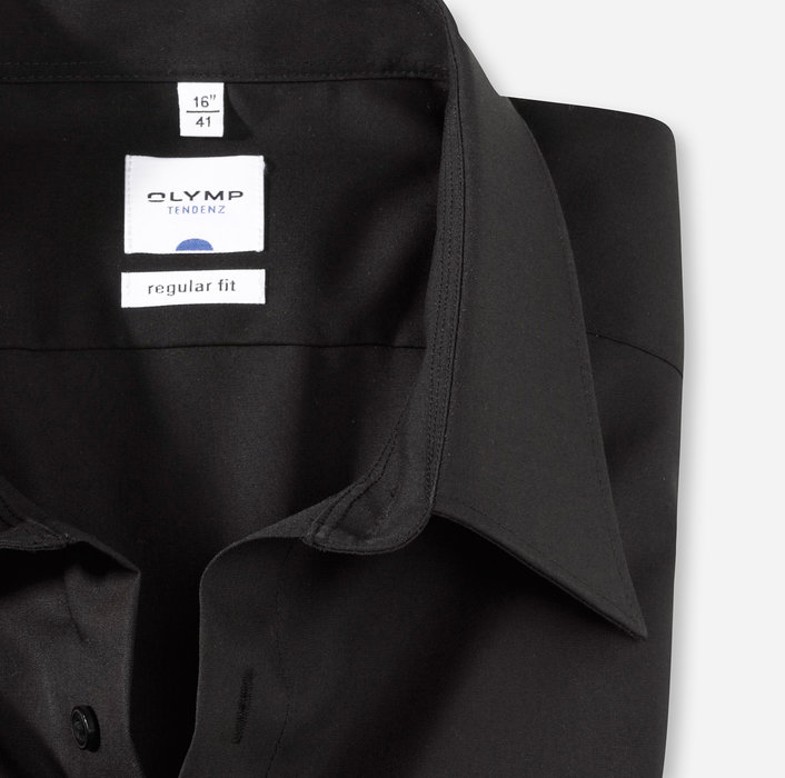 OLYMP Tendenz, regular fit, Business shirt, Kent, Noir