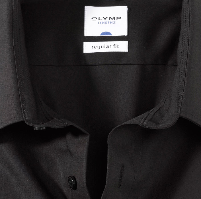 OLYMP Tendenz, regular fit, Business shirt, Kent, Noir