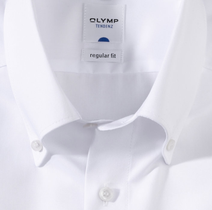 OLYMP Tendenz, regular fit, Business shirt, Pointes boutonnées, Blanc