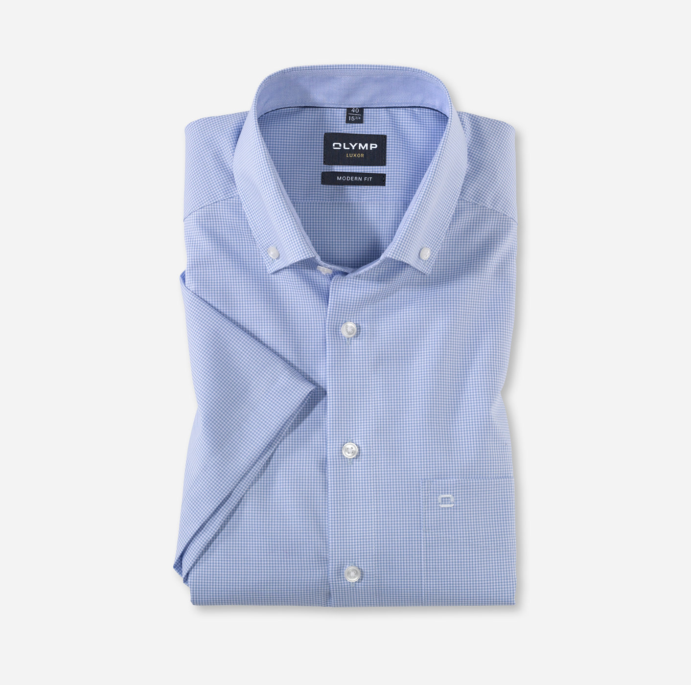 OLYMP Luxor, modern fit, Business shirt, Pointes boutonnées, Bleu