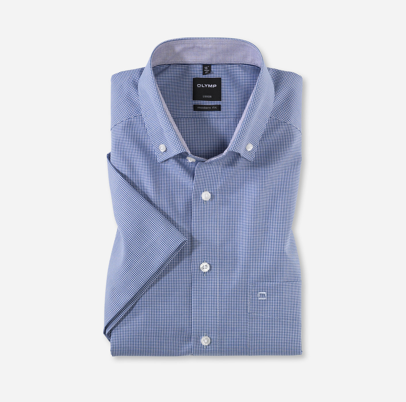 OLYMP Luxor, modern fit, Business shirt, Pointes boutonnées, Bleu Roi