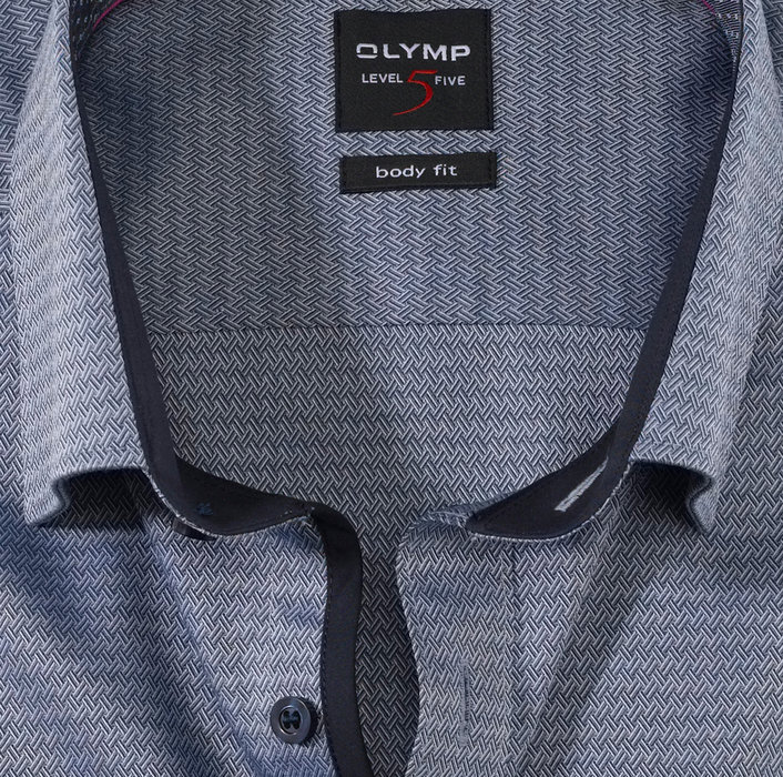 OLYMP Level Five, body fit, Businesshemd, Extra langer Arm, Under-Button-down, Marine