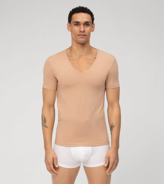 Level Five T-Shirt voor eronder, body fit, Caramel